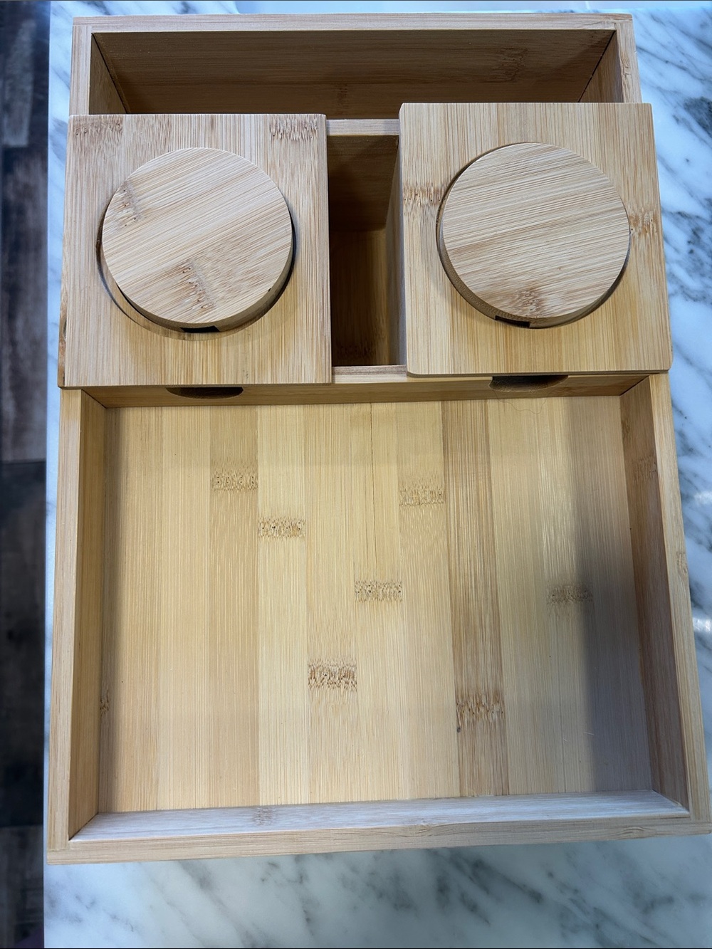 Bamboo sofa/chair arm organizer